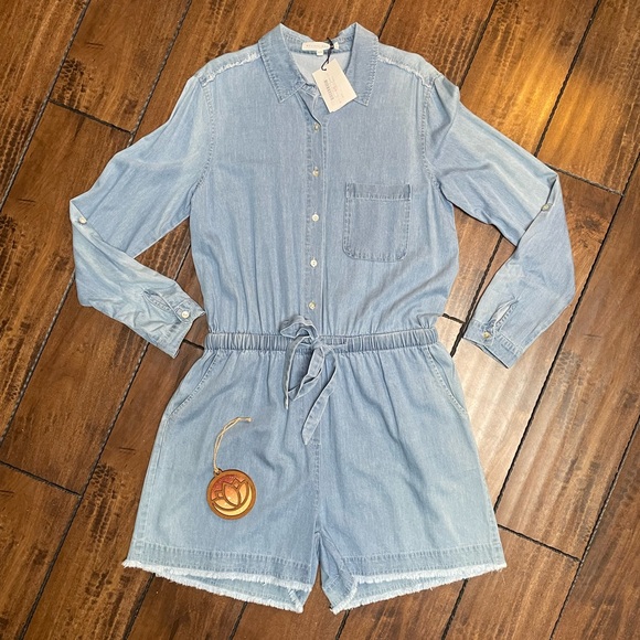 Melissa Nepton “Malo” Long Sleeve Short Denim Romper - Picture 5 of 12